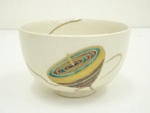 ★ はやとばあ ★T　能瀬三恵子 （萌春） 九谷焼 色絵金彩花草絵図 道具 ] - 道具 九谷焼 能瀬三恵子（萌春）造 色絵独楽茶碗（共箱